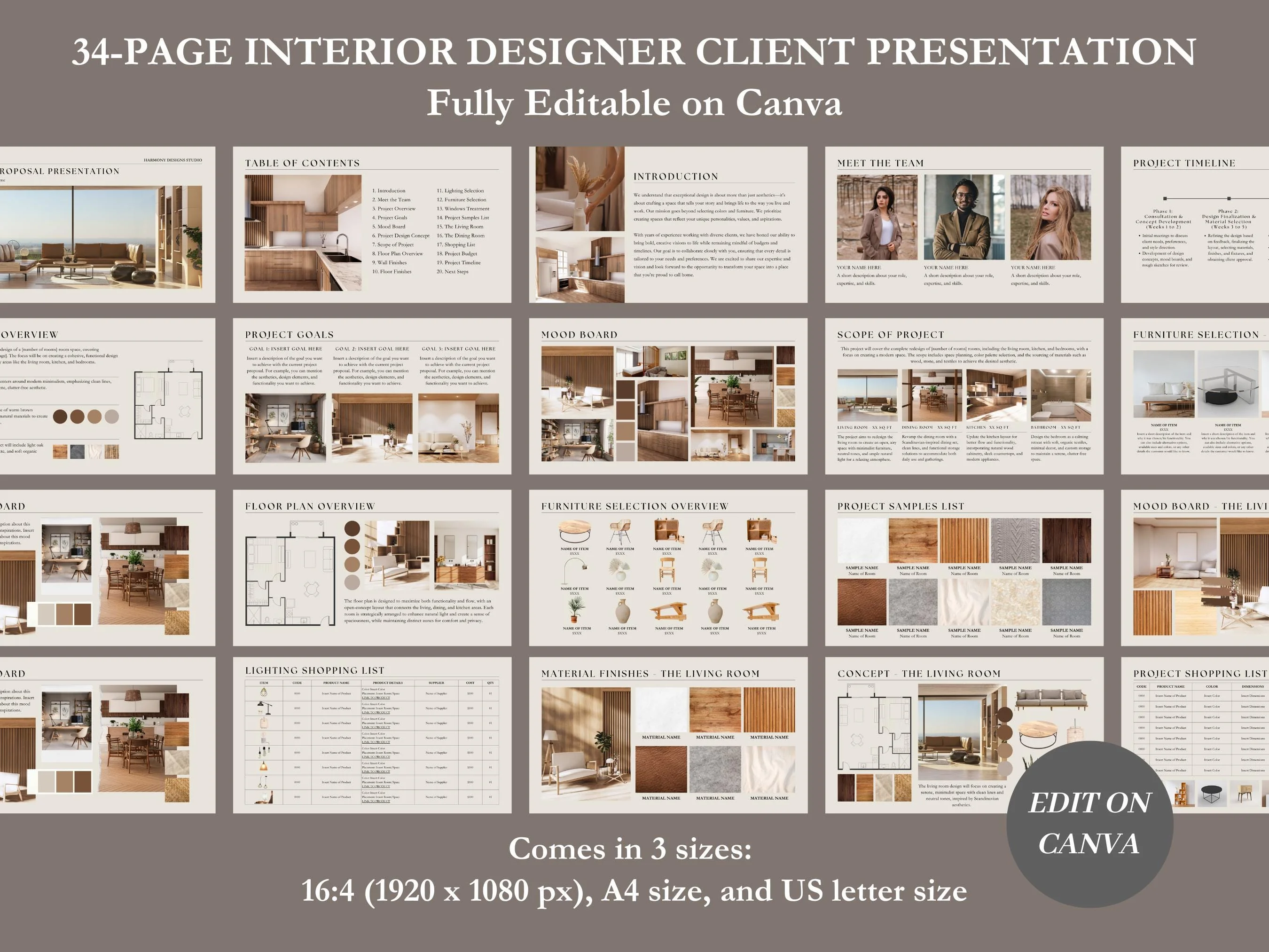 What's included in the interior design toolkit